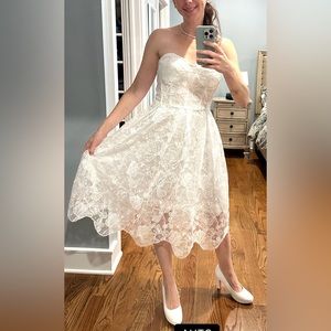 NEW White lace strapless dress